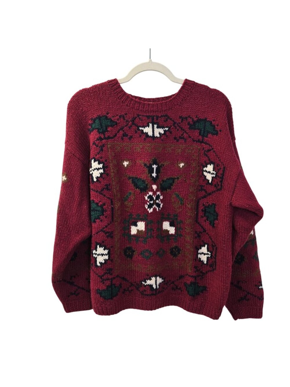 Vintage Studio Michelle Stuart Wool Blend Hand-Knit Crewneck Sweater Size Large